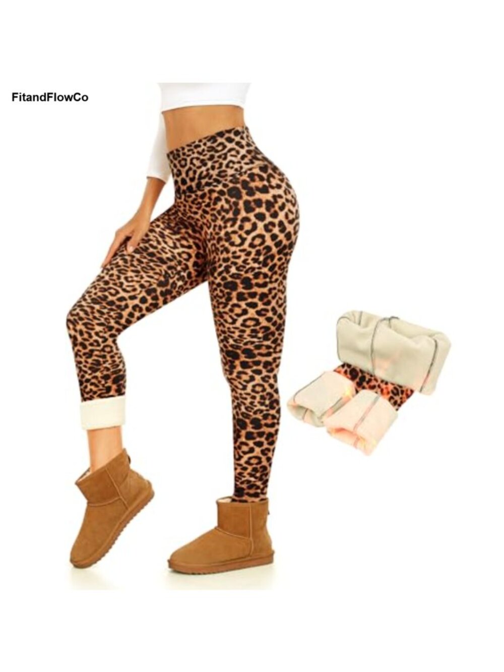 Fleece Lined Thermal Leggings High Waist Tummy Control Winter Yoga Pants